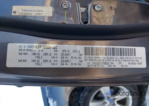 2014 Jeep Compass Latitude из США, поврежденный, VIN 1C4NJDEB7ED788229